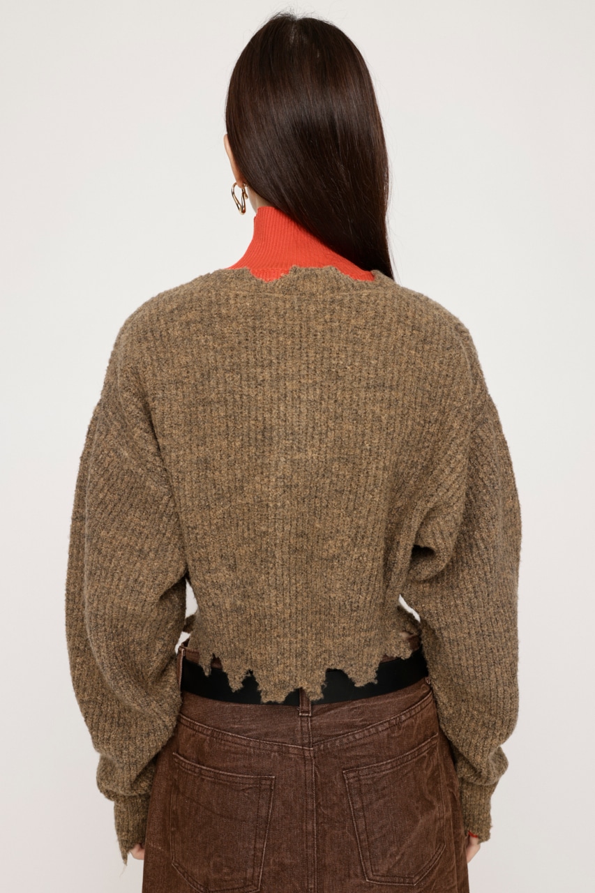 SLY | WOOL MIX DAMAGED CROP カーディガン (カーディガン ) |SHEL