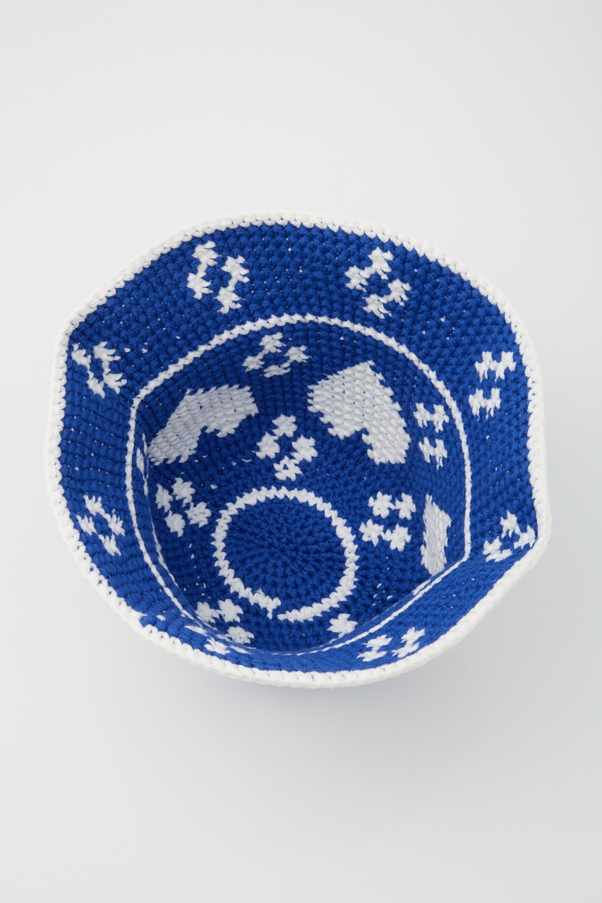 HEART KNIT BUCKET ハット BLU FREE
