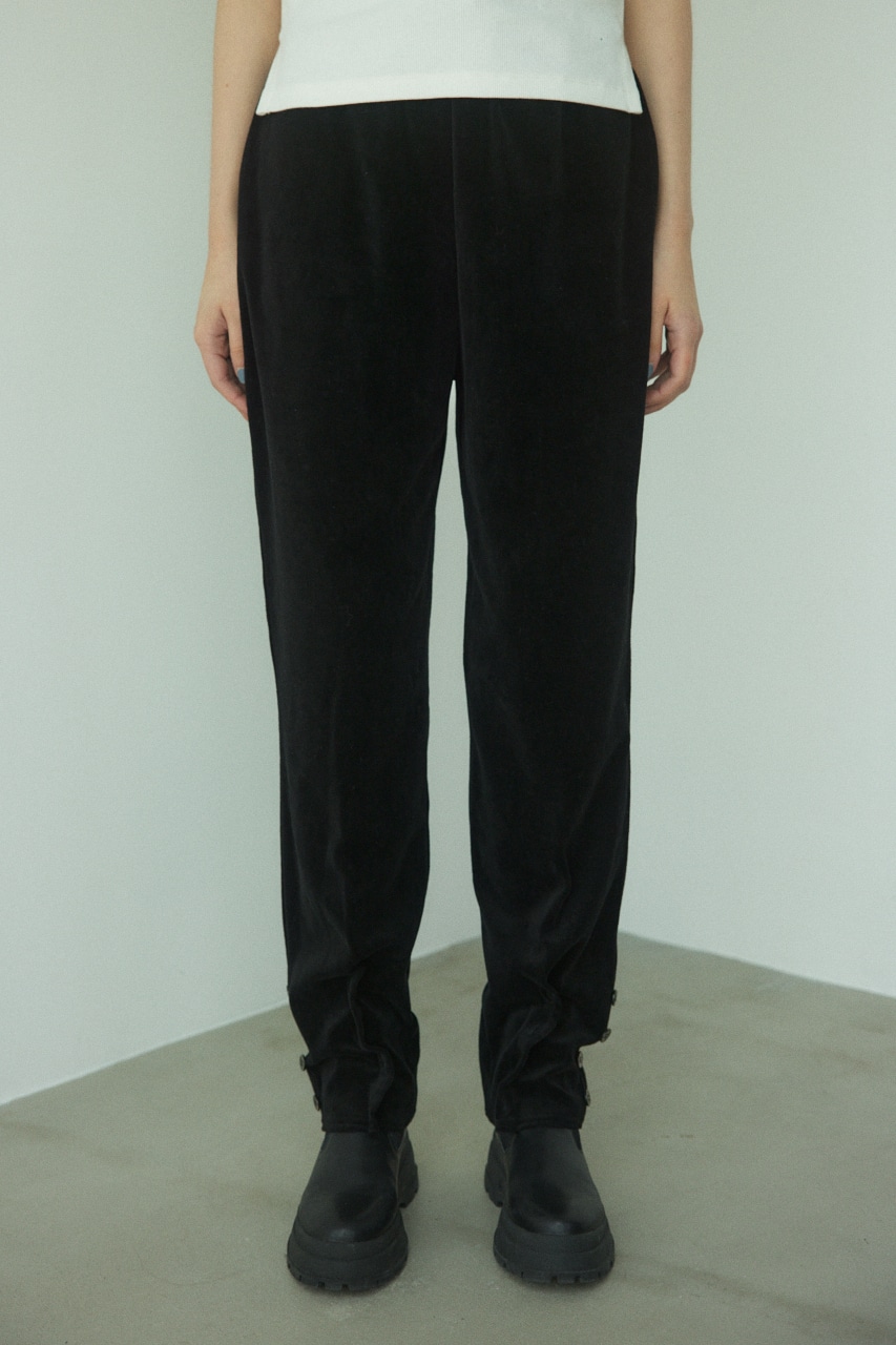 BLACK BY MOUSSY | hem button velour pants (パンツ ) |SHEL'TTER 