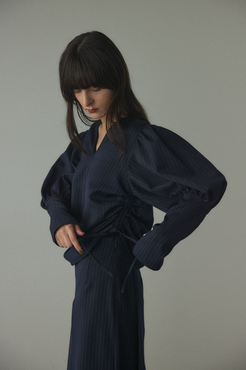 2way volume sleeve tops 柄NVY 2