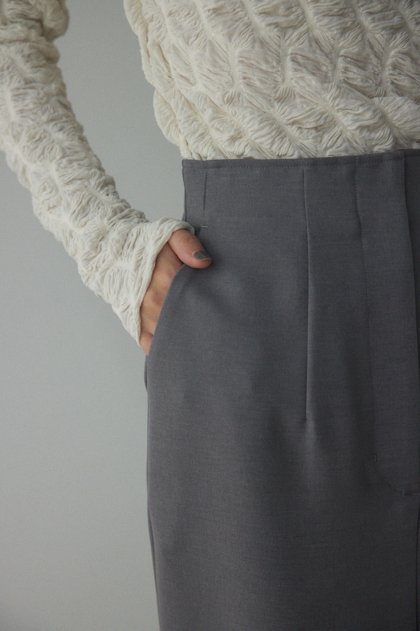 basic tight slit skirt GRY 2