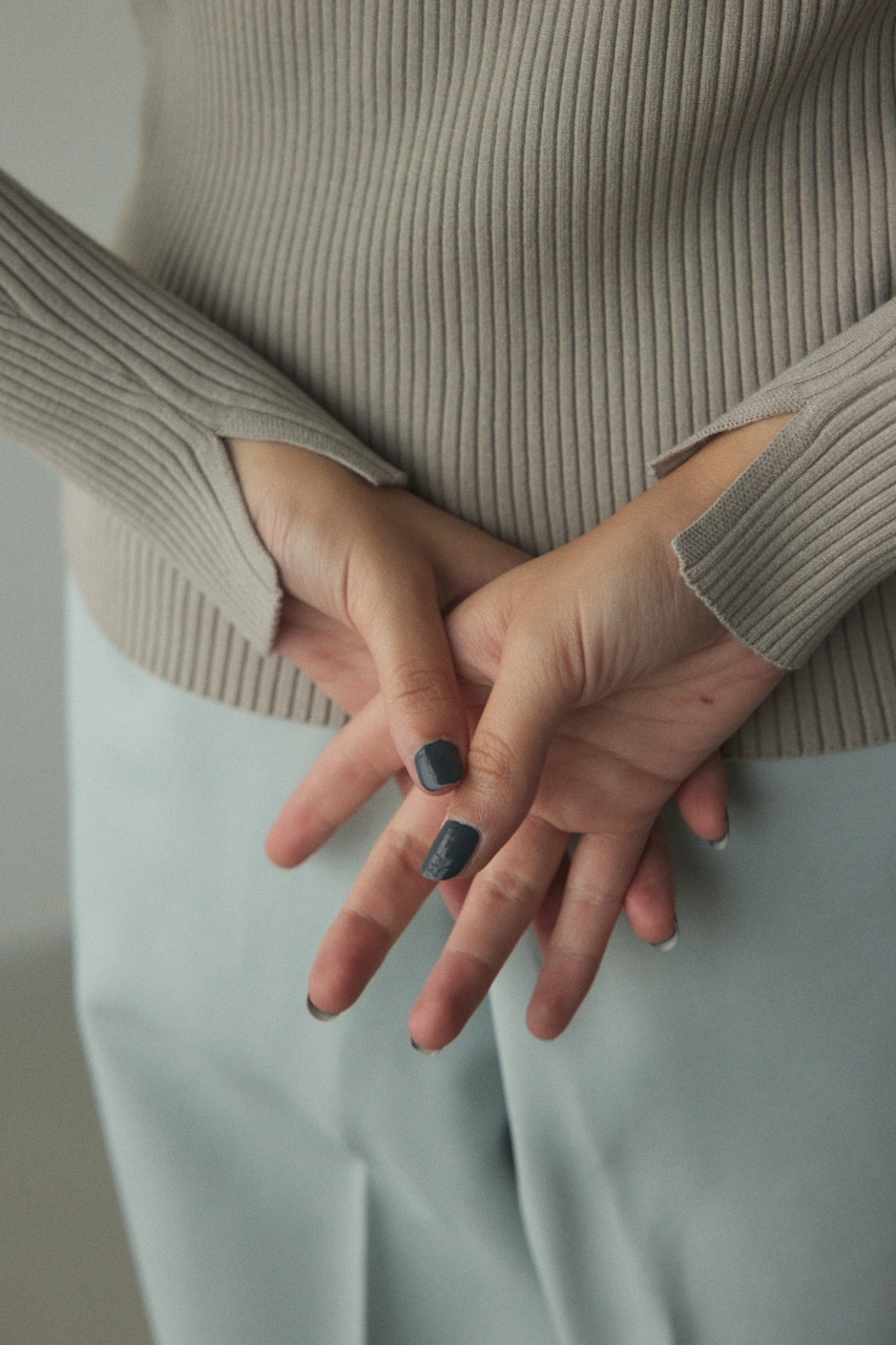 washable rib cardigan L/GRY FREE