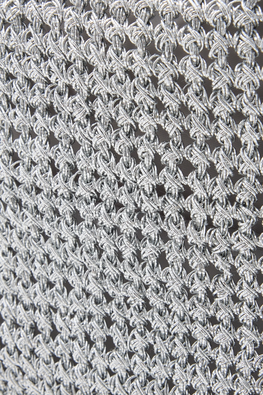 【SHEL'TTER SELECT】2wayハンドルメタリックコード編みバッグ SLV FREE