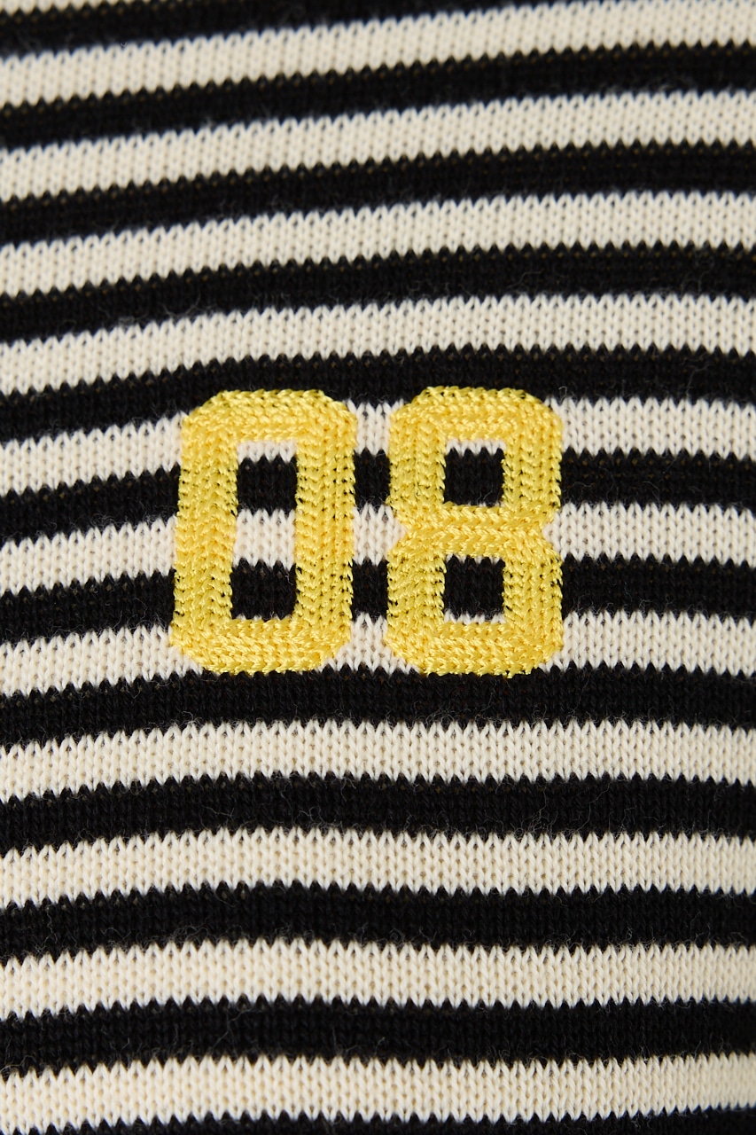 【GREEN BUTTER】Washable Stripe Cotton カーディガン BLK FREE