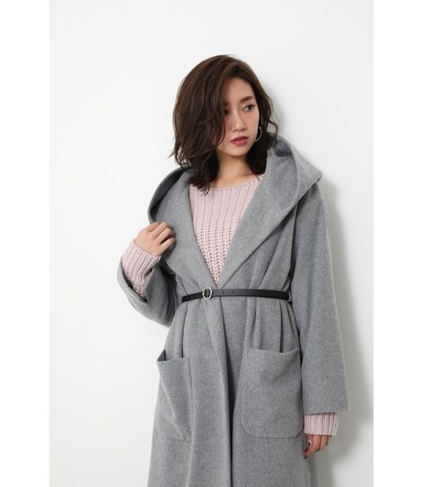 rienda | フードガウンWOOL MIX CT (コート ) |SHEL 