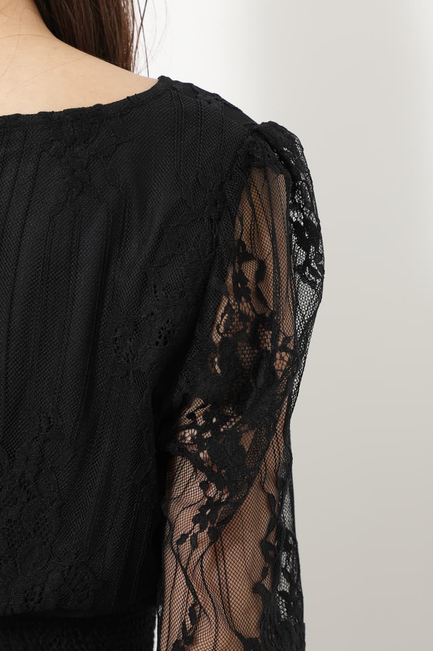 rienda | 【WEB限定】レースウエストシャーリングワンピース  