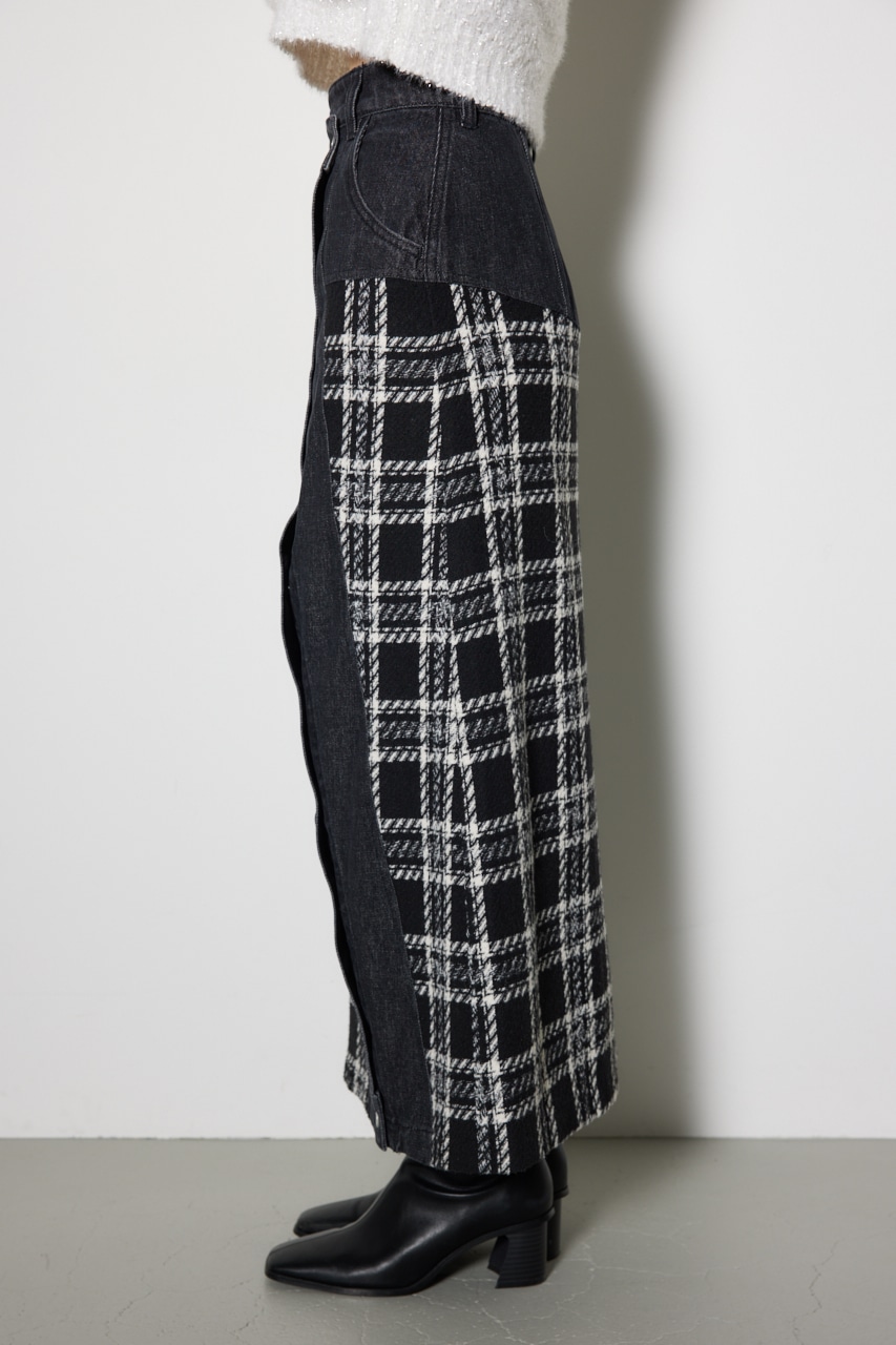 マルチパターンジャストウエストAラインスカート BLK S