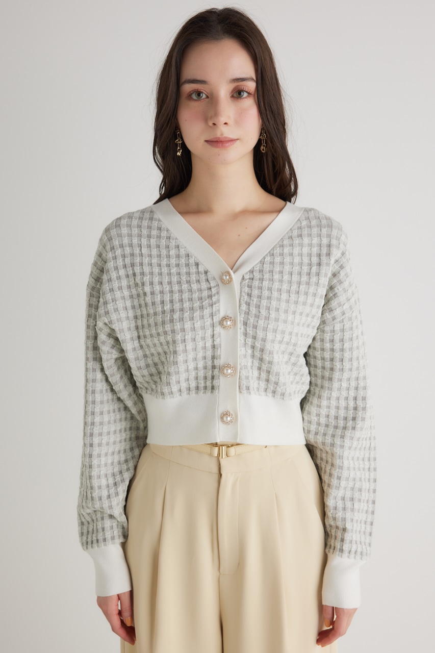 バンピーチェックKnitCD TOP GRY FREE