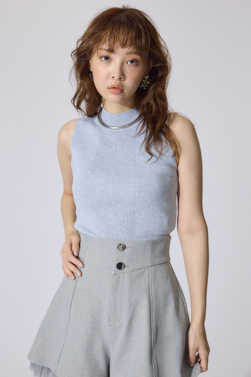 ウォッシャブルリブタンクトップ GRY M