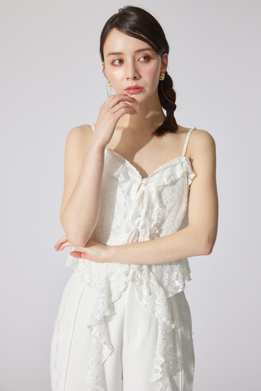 シンメトリーキャミトップス WHT S