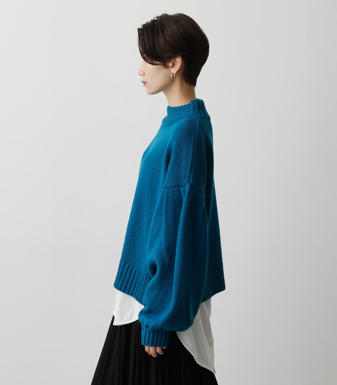 AZUL BY MOUSSY | ROUND VOLUME SLEEVE KNIT TOPS (ニット ) |SHEL