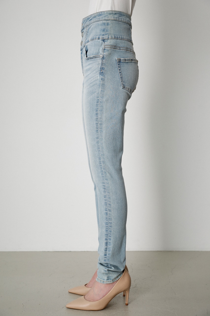 AZUL BY MOUSSY | HI-WAIST BUTTON DENIM SKINNY2 (スキニー ) |SHEL 