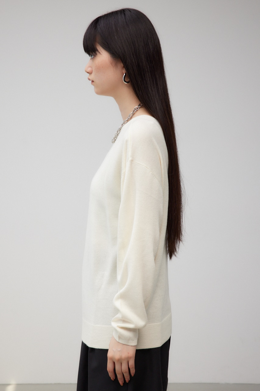 ヌーディー2WAYVネックニットトップス O/WHT S