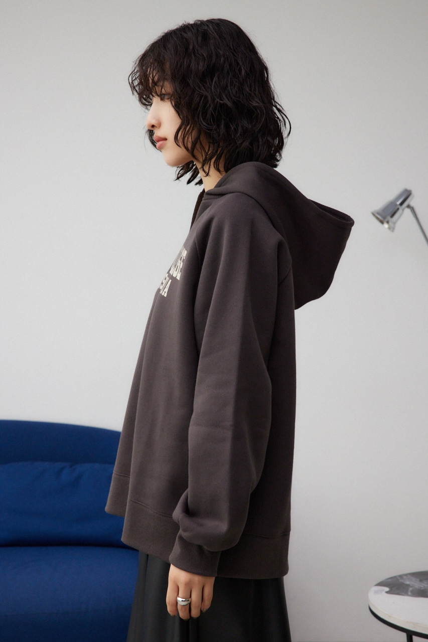 カレッジプリントスウェットパーカー C.GRY FREE