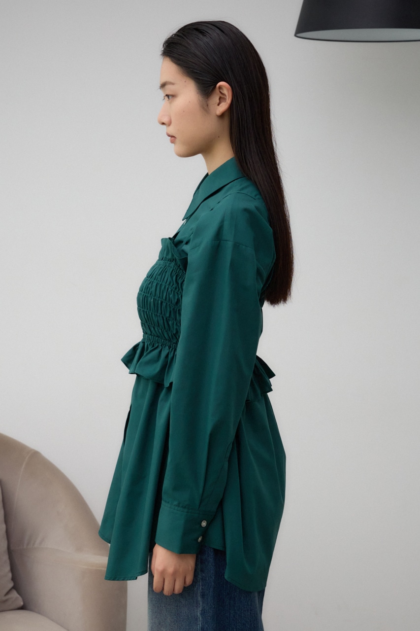 ビスチェ付きオーバーシャツ D/GRN FREE