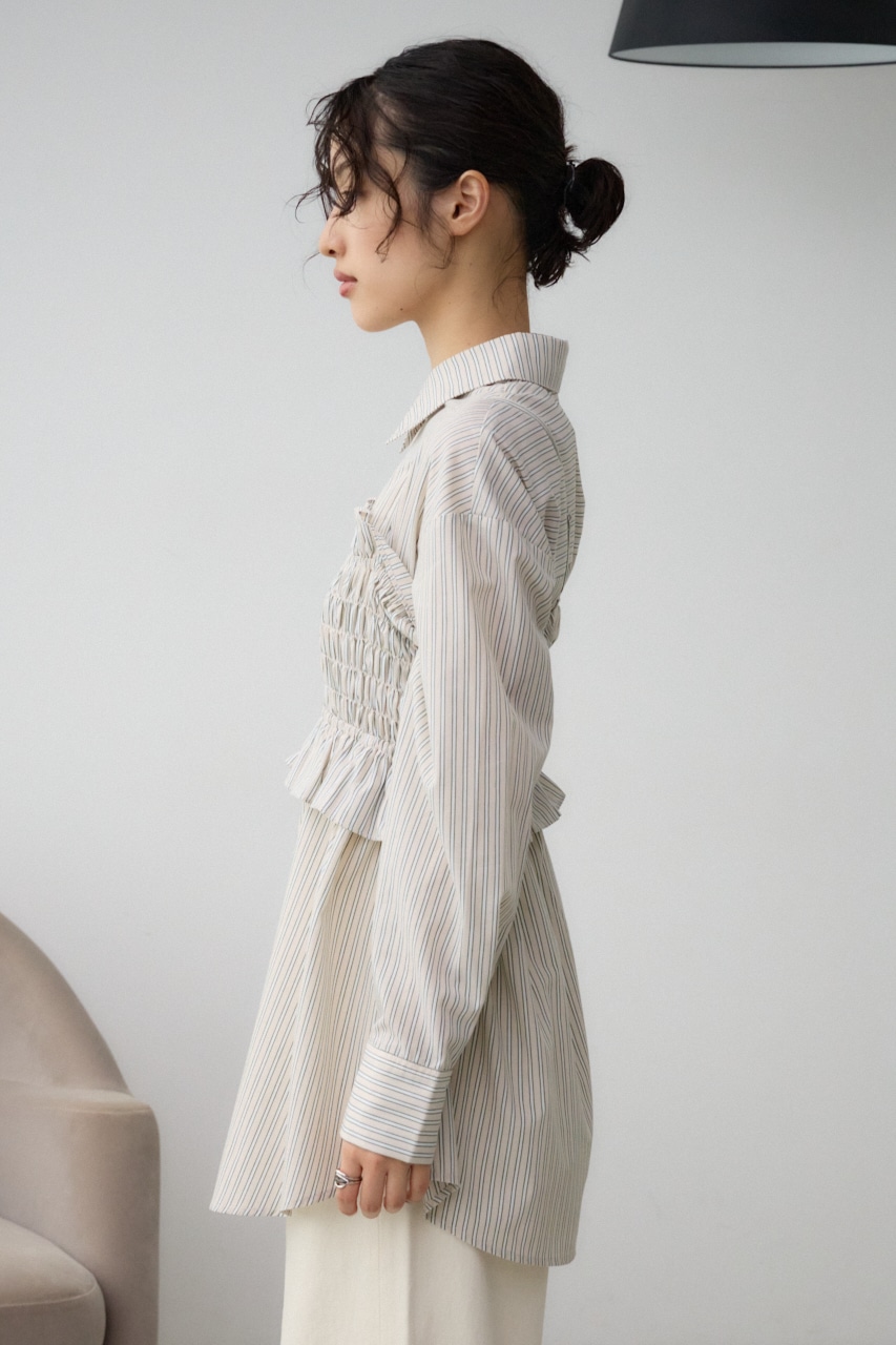 ビスチェ付きオーバーシャツ Stripe FREE