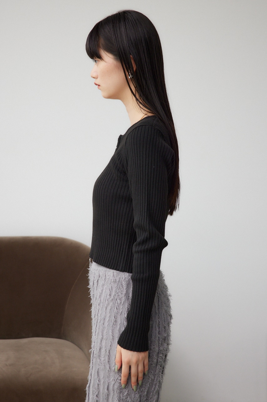 Wジップロングスリーブプルオーバー BLK FREE