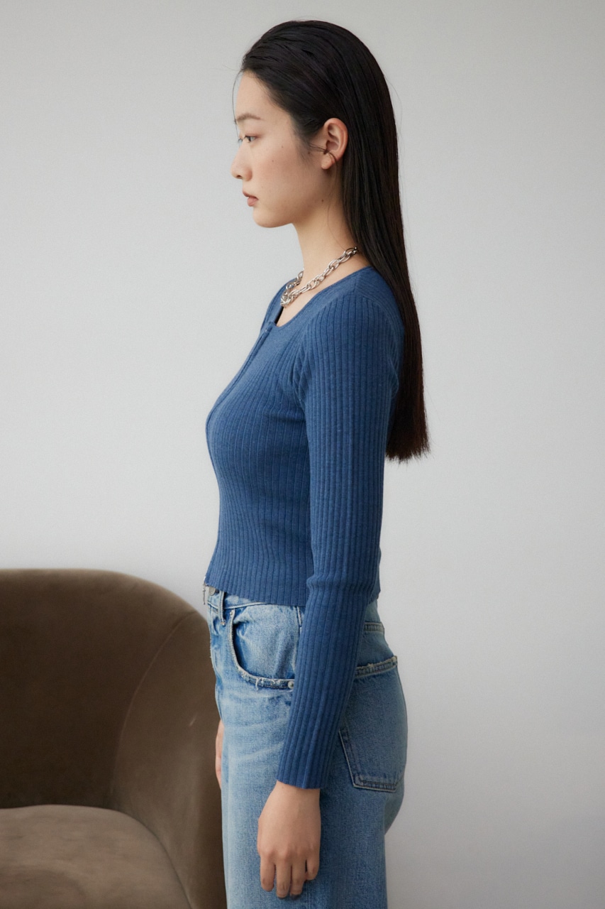 Wジップロングスリーブプルオーバー BLU FREE