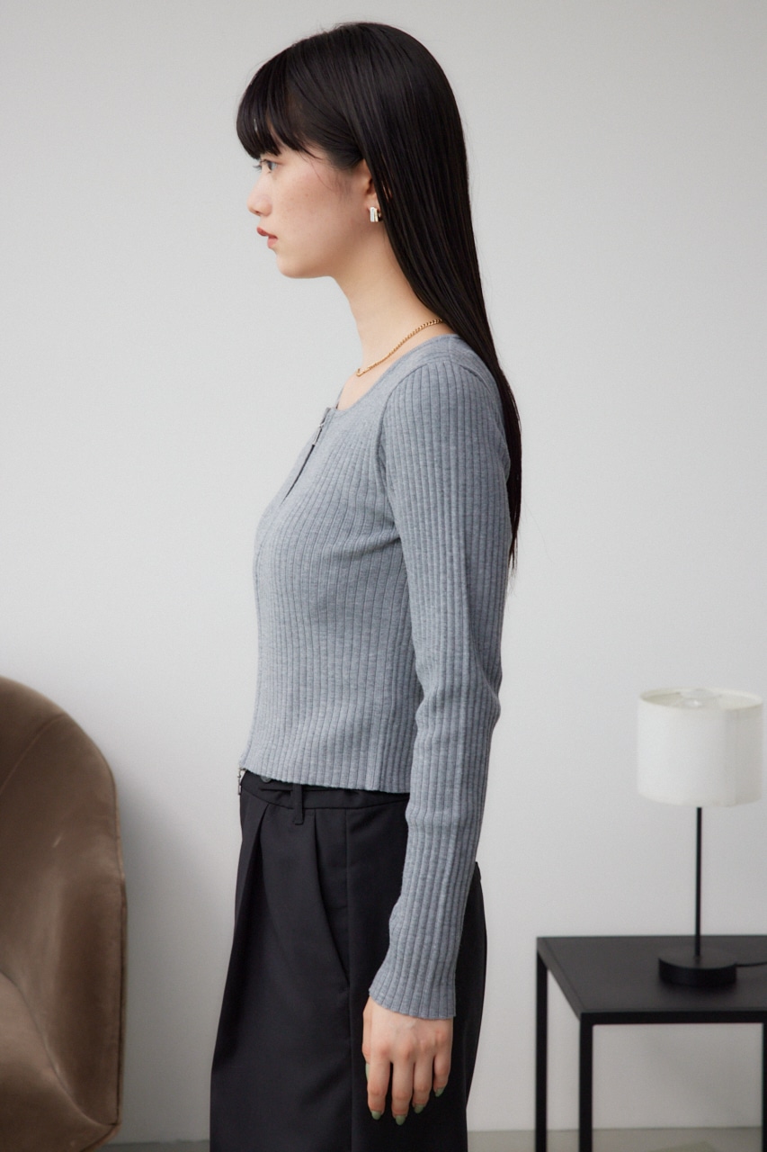 Wジップロングスリーブプルオーバー GRY FREE