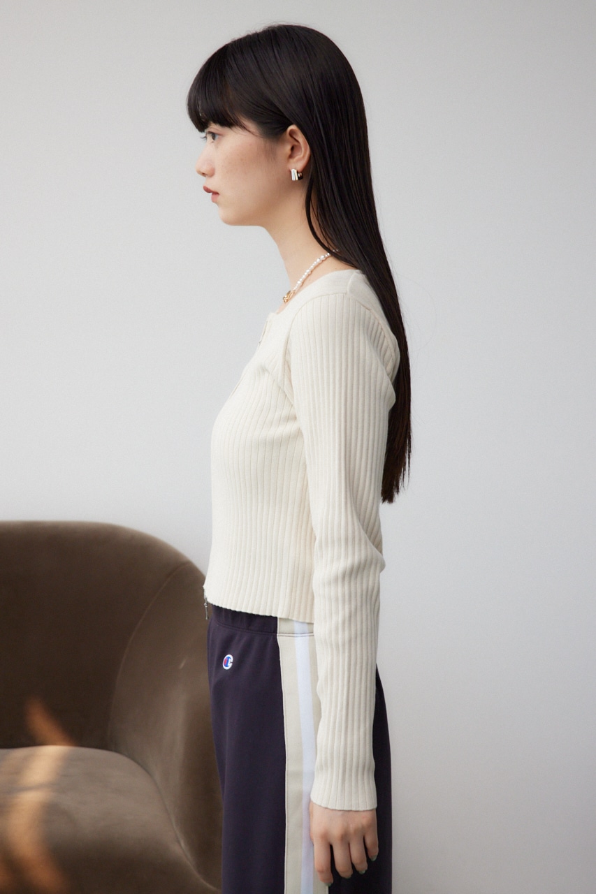 Wジップロングスリーブプルオーバー O/WHT FREE