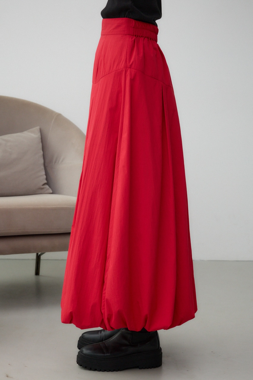 ボリュームナイロンバルーンスカート RED S