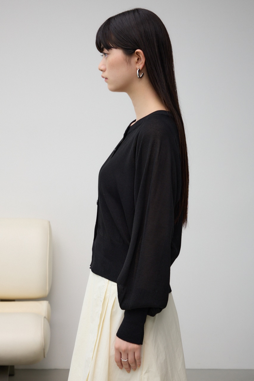 シアーニットカーディガン BLK FREE