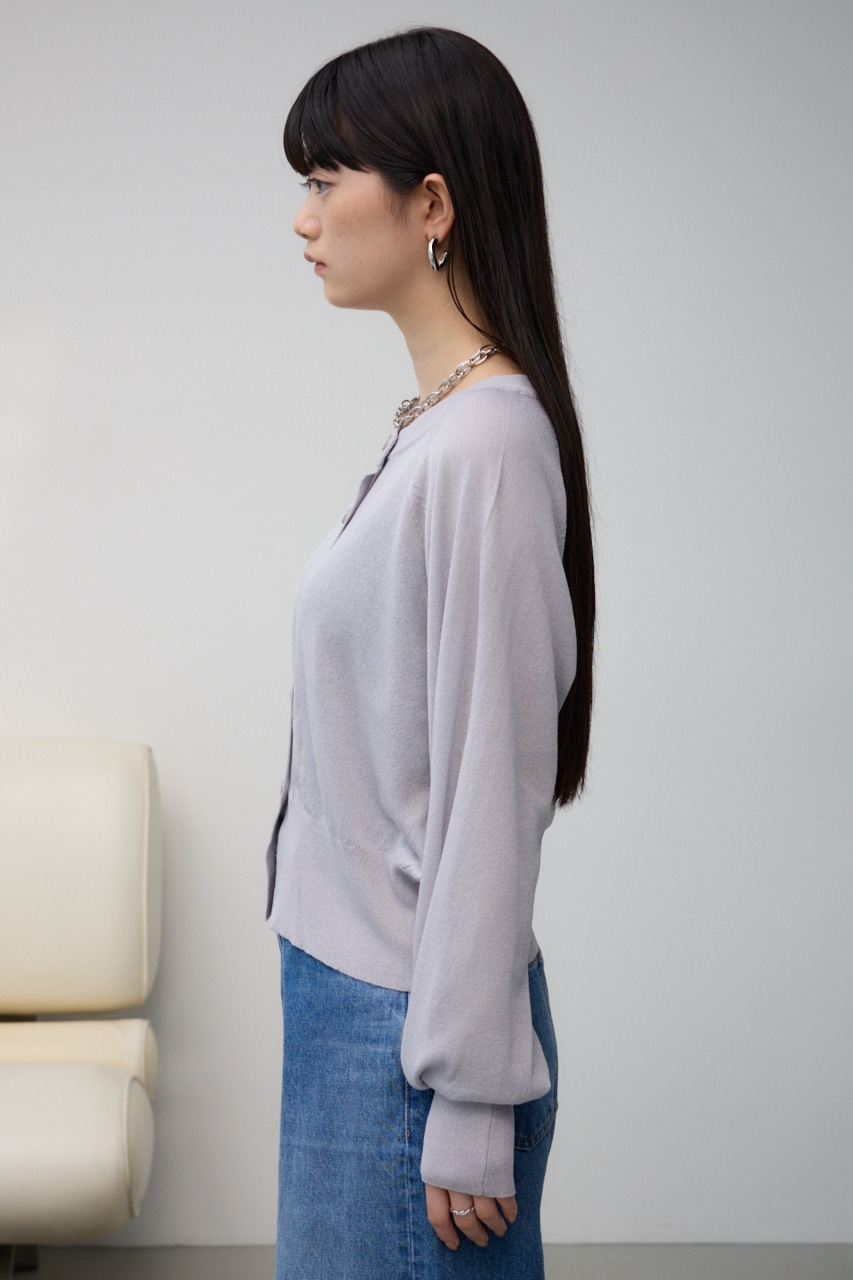 シアーニットカーディガン L/GRY FREE