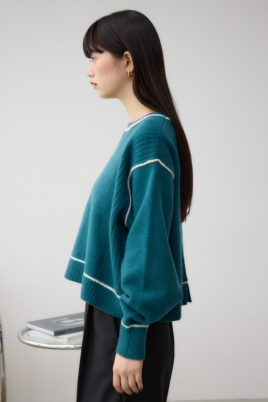 スウェットライクニットプルオーバー D/BLU FREE