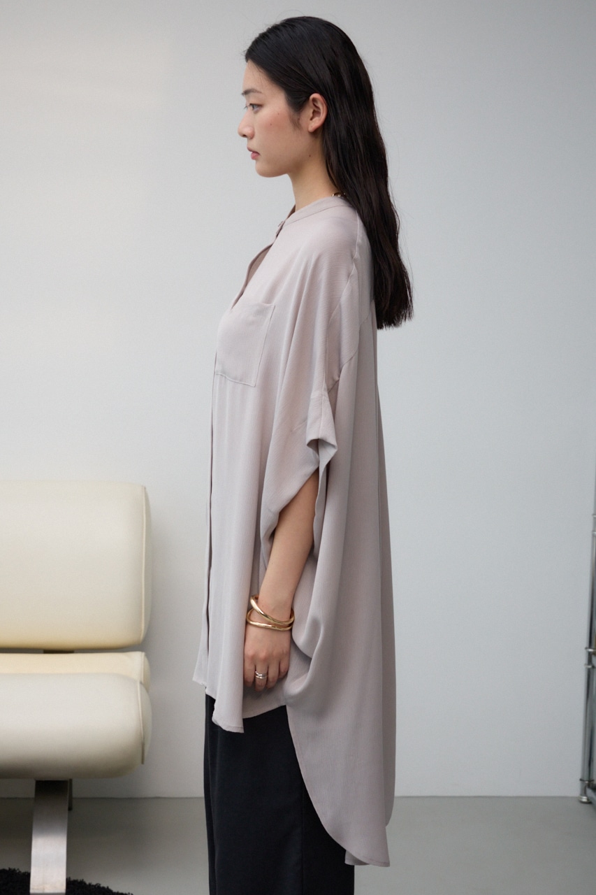 ポンチョ型楊柳シャツ GRY FREE