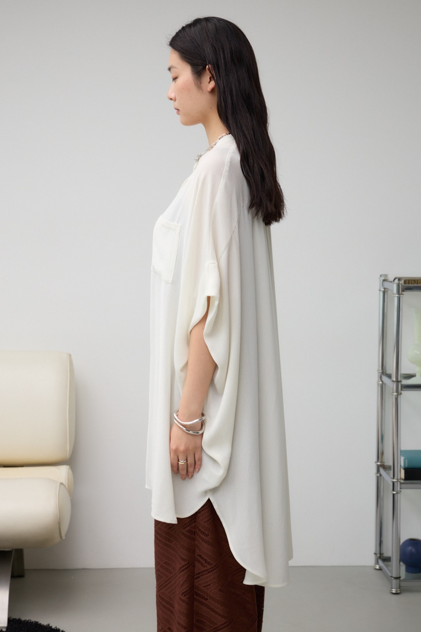 ポンチョ型楊柳シャツ IVOY FREE