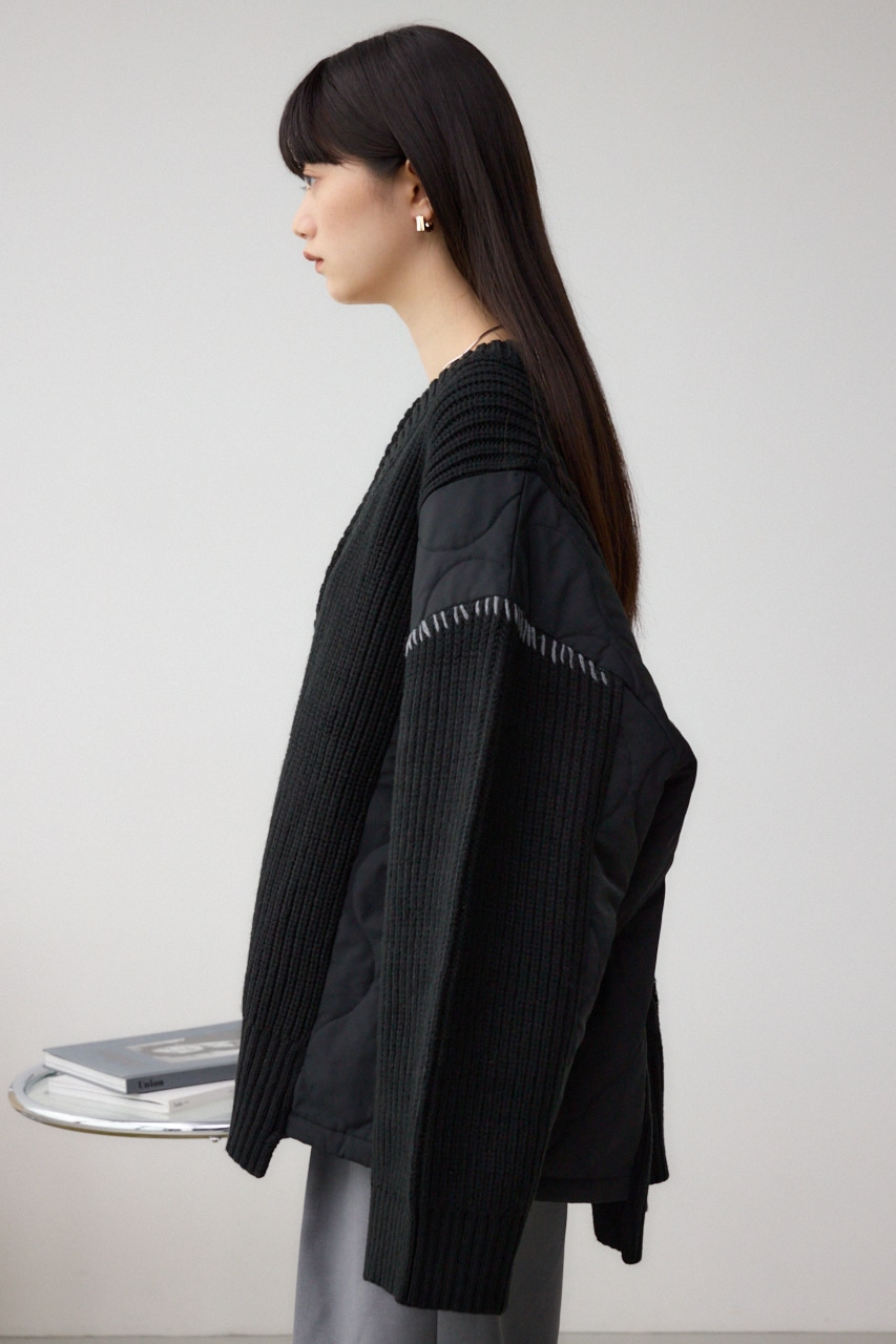 コンビネーションカーディガン BLK FREE
