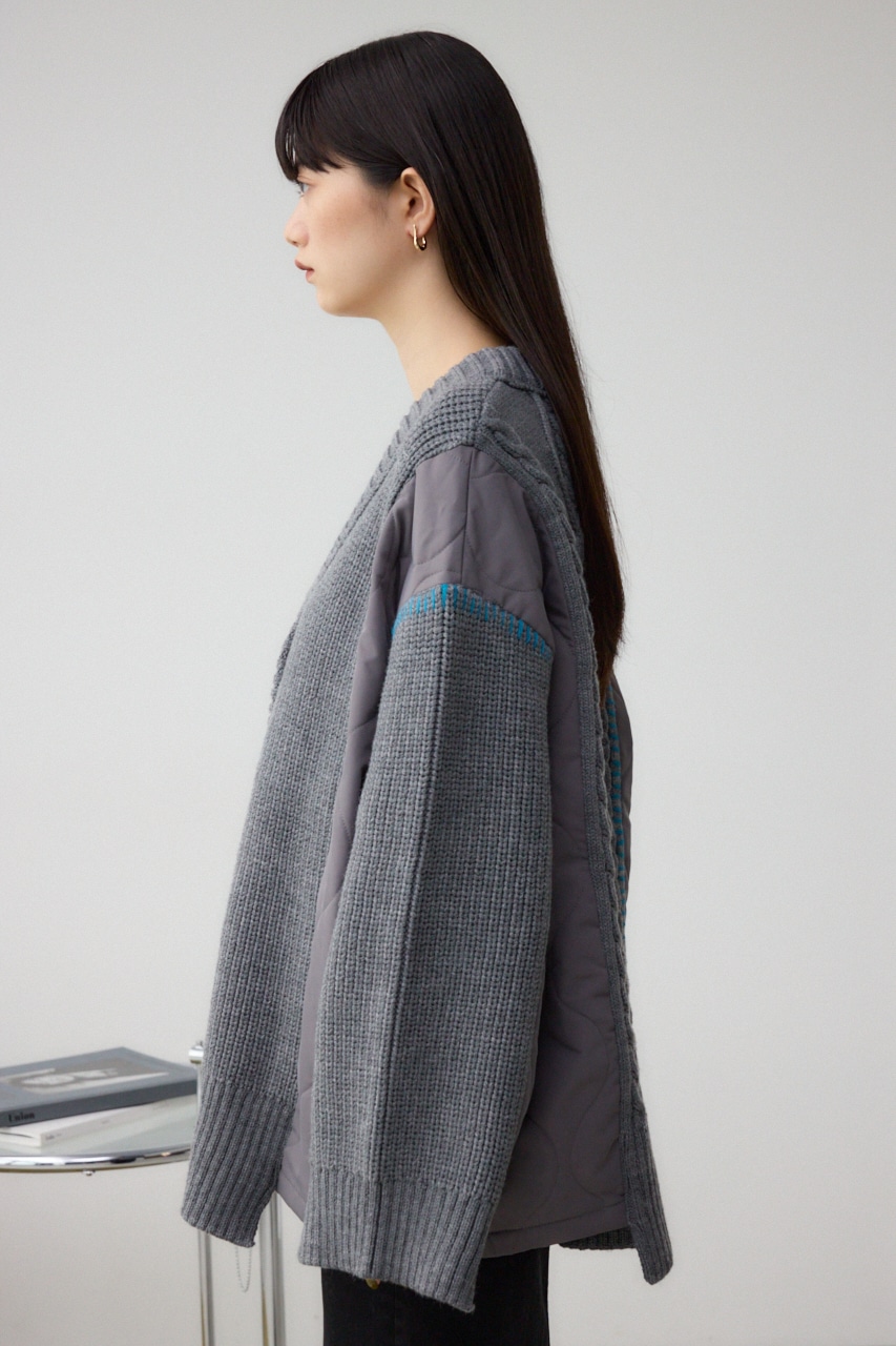 コンビネーションカーディガン GRY FREE