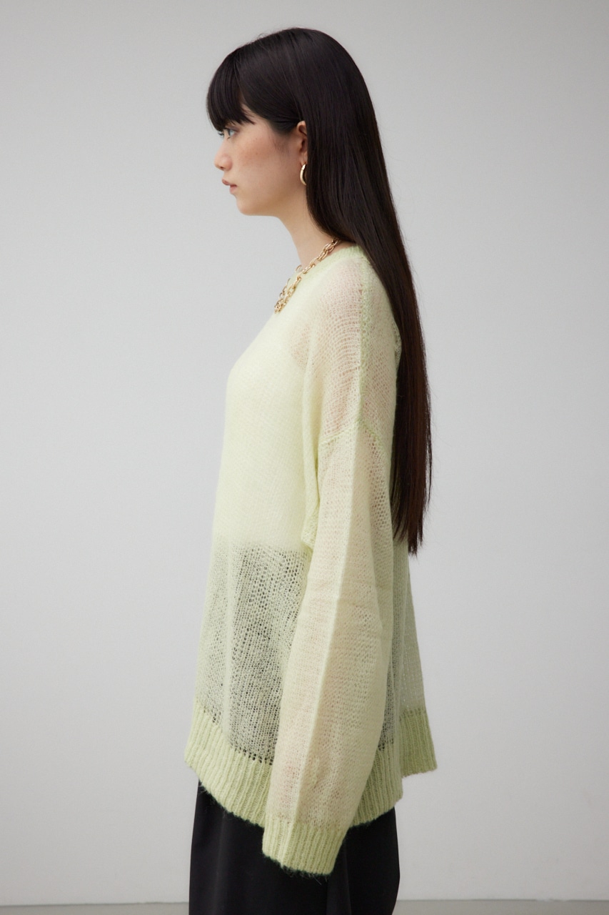 リバーシブルシアーニット LIME FREE