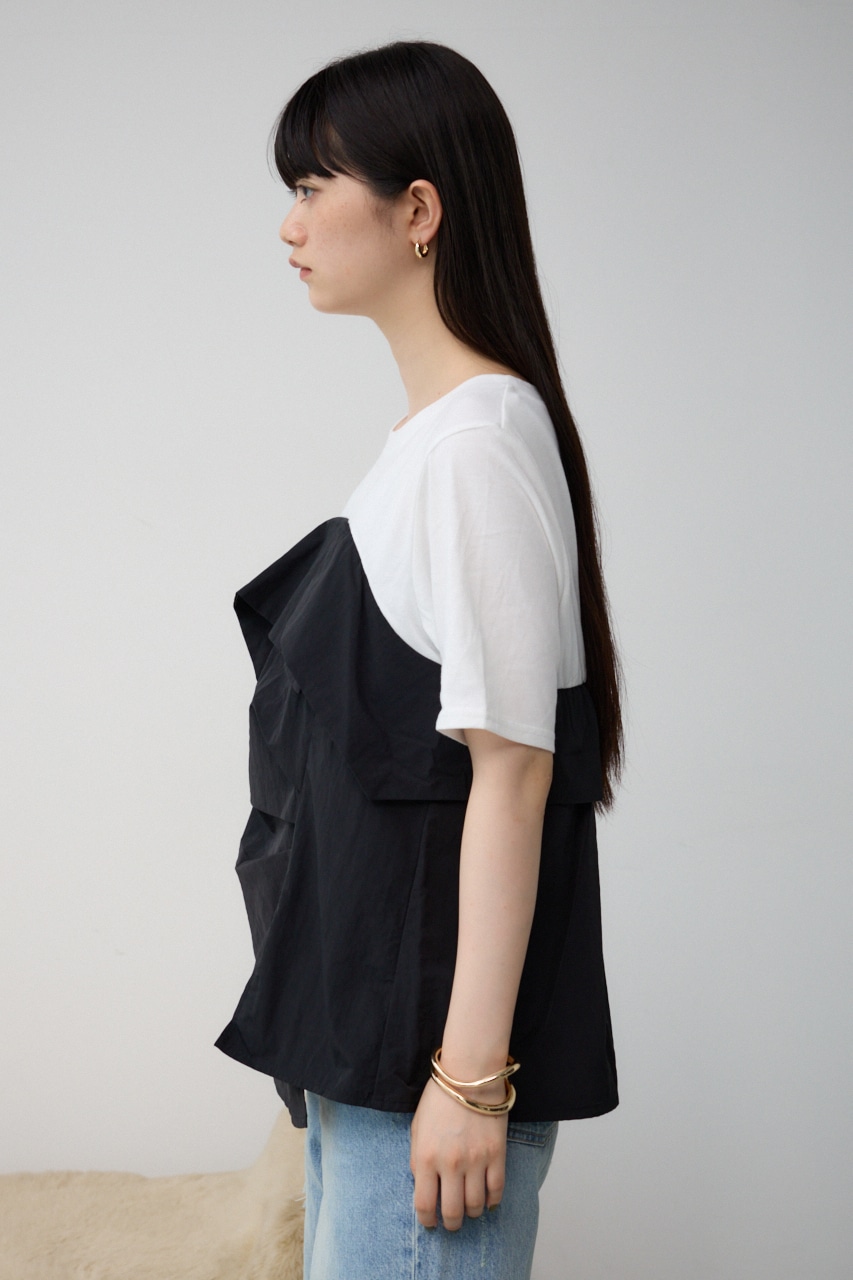 ビスチェドッキングトップス BLK S