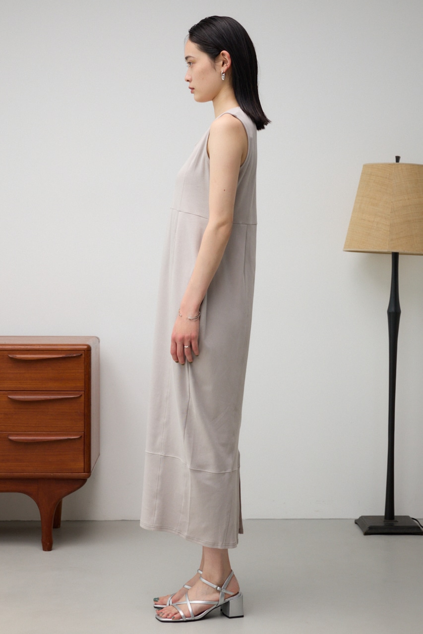 ステッチデザインコクーンカットワンピース GRY S