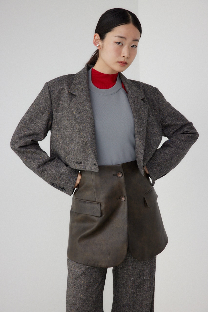 【PLUS】パターンクロップドジャケット Multi_1 FREE