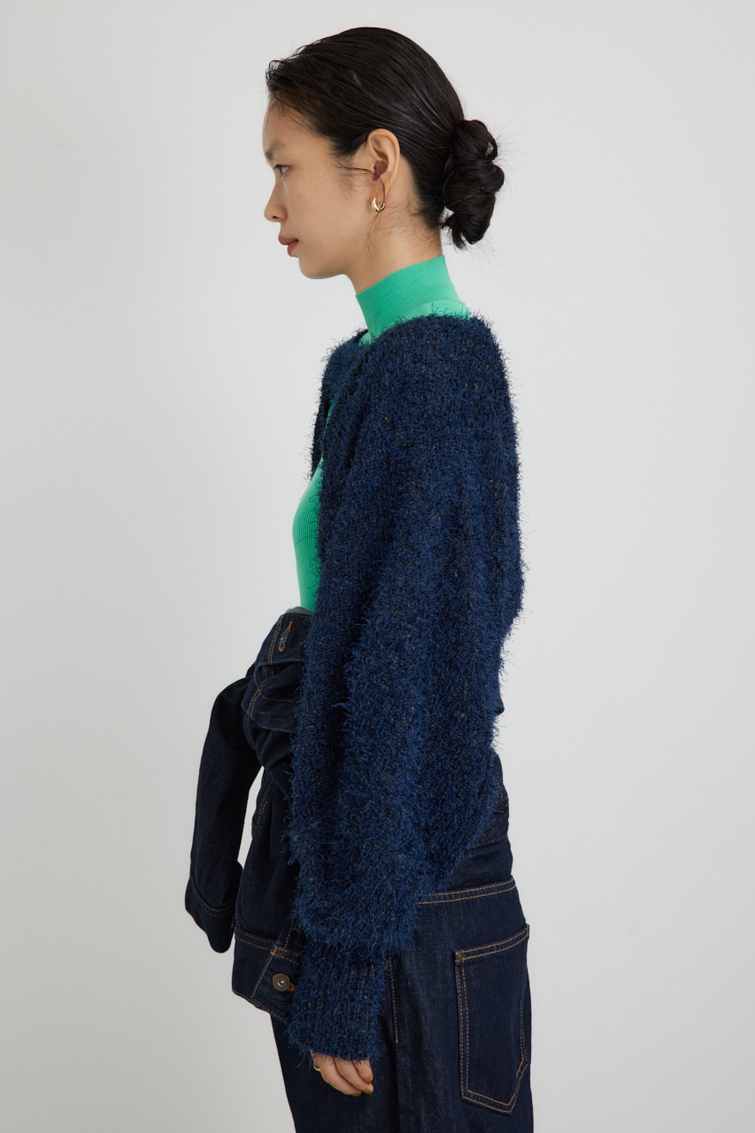 【PLUS】ショートボレロレイヤードセットニット NVY FREE