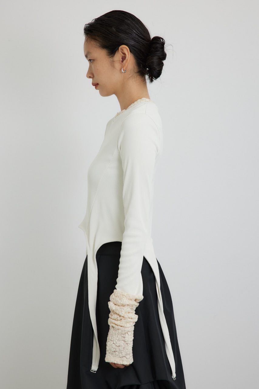 【PLUS】レースドッキングストラップトップス IVOY FREE