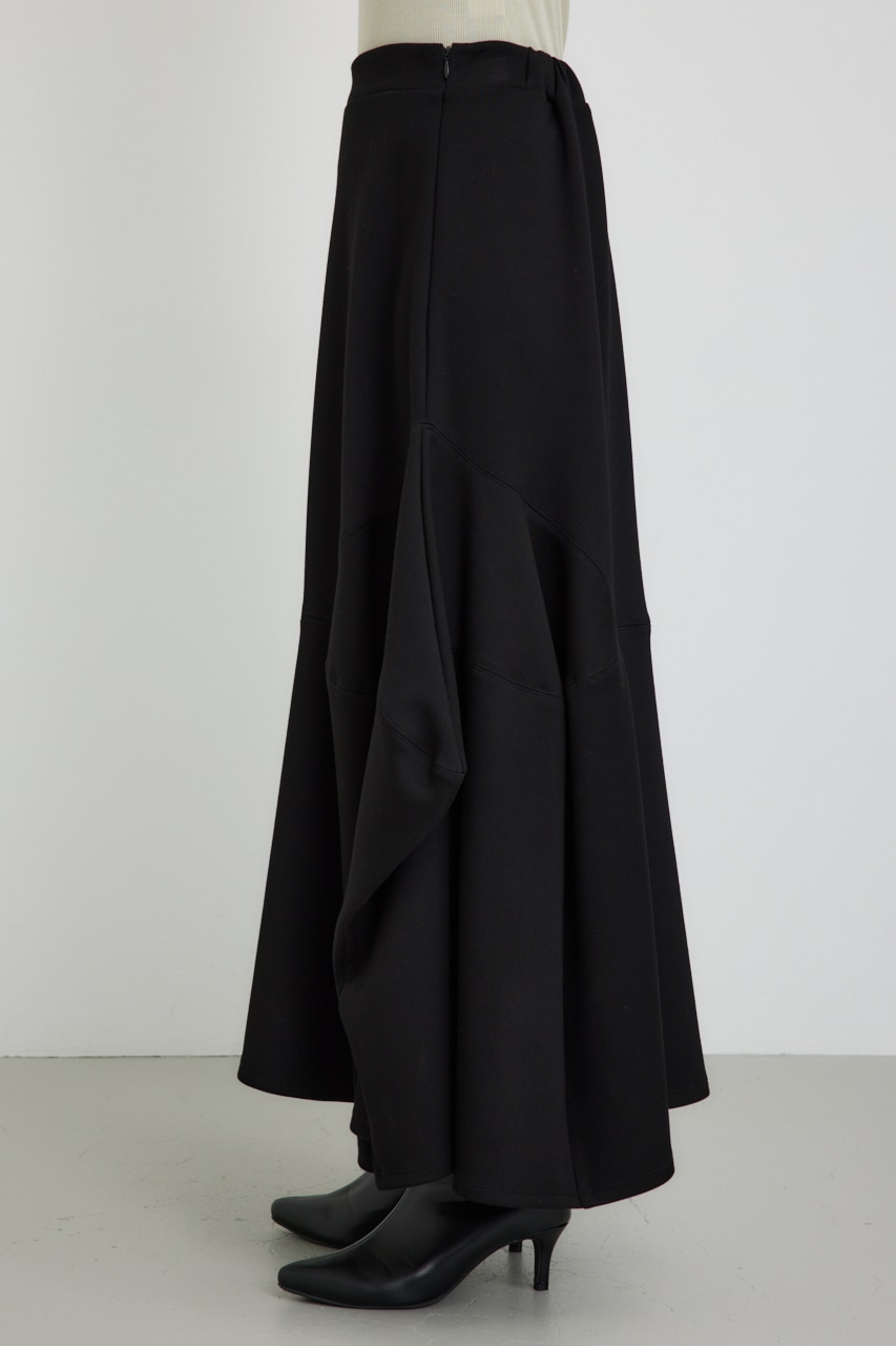 【PLUS】パネルイレギュラーヘムスカート BLK S