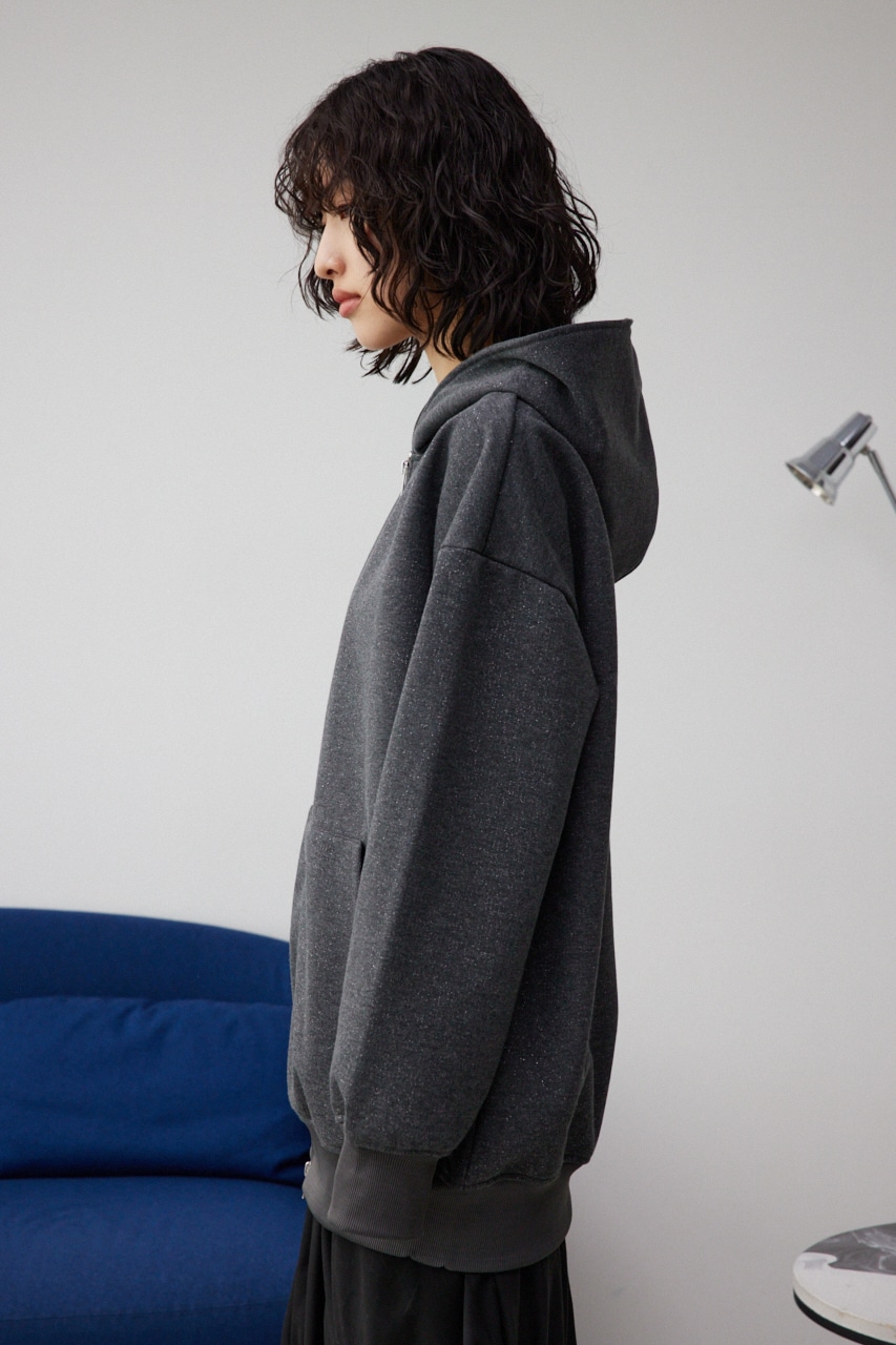 ラメウラケビッグパーカー C.GRY FREE