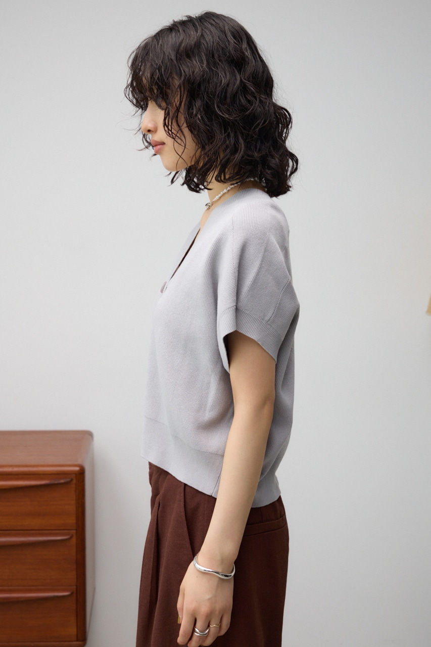 半袖ニットカーディガン GRY S
