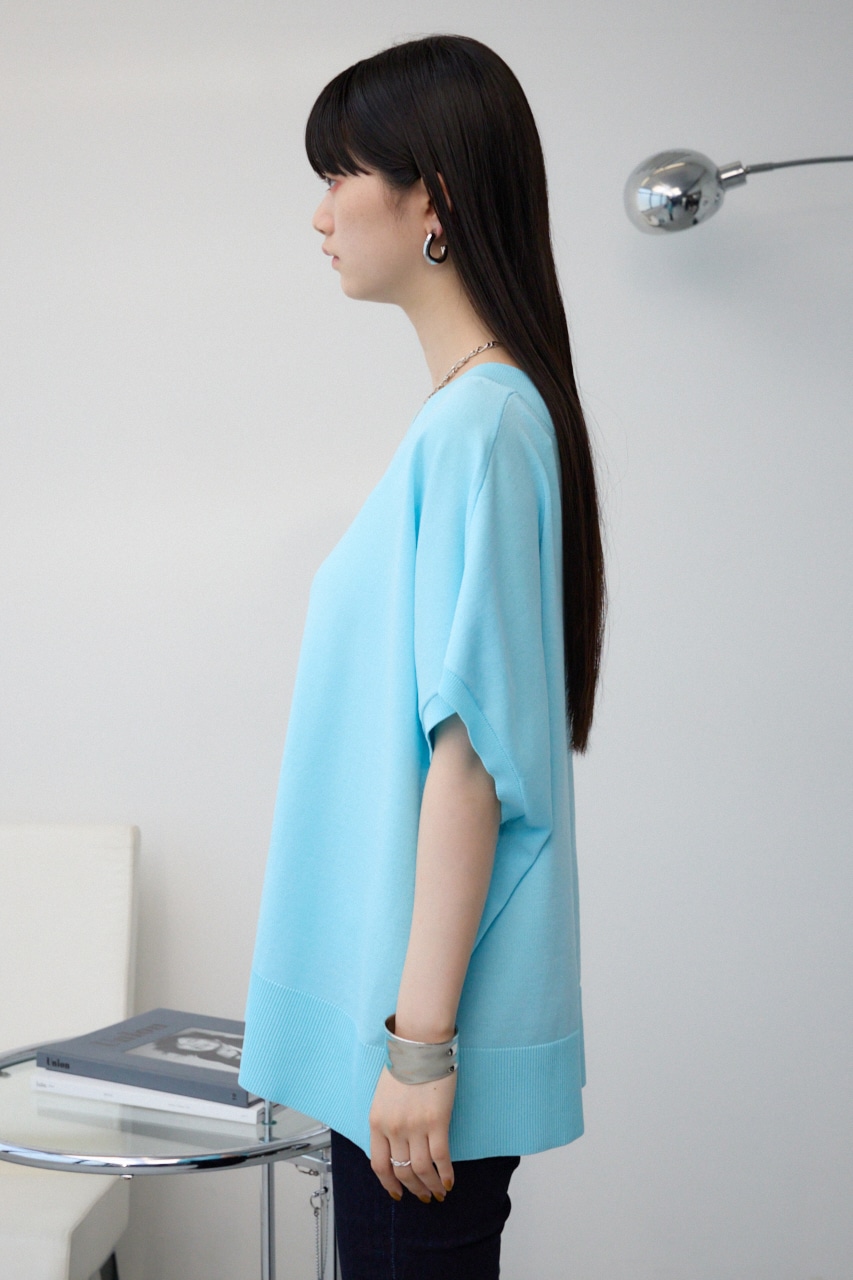 ワイドルーズニット L/BLU FREE