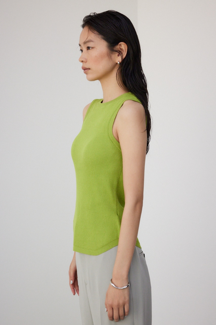【PLUS】パッド付きニットタンク LIME FREE