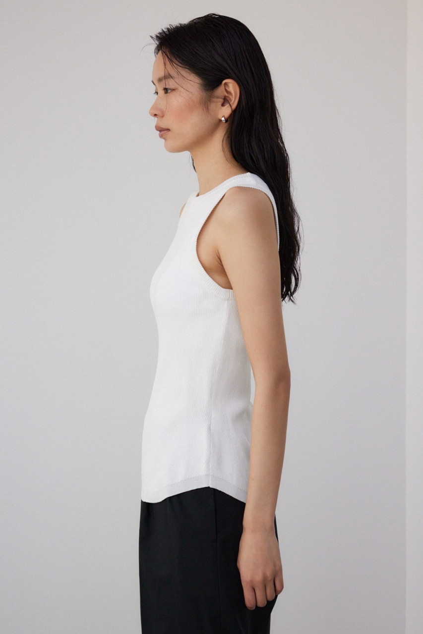 【PLUS】パッド付きニットタンク O/WHT FREE