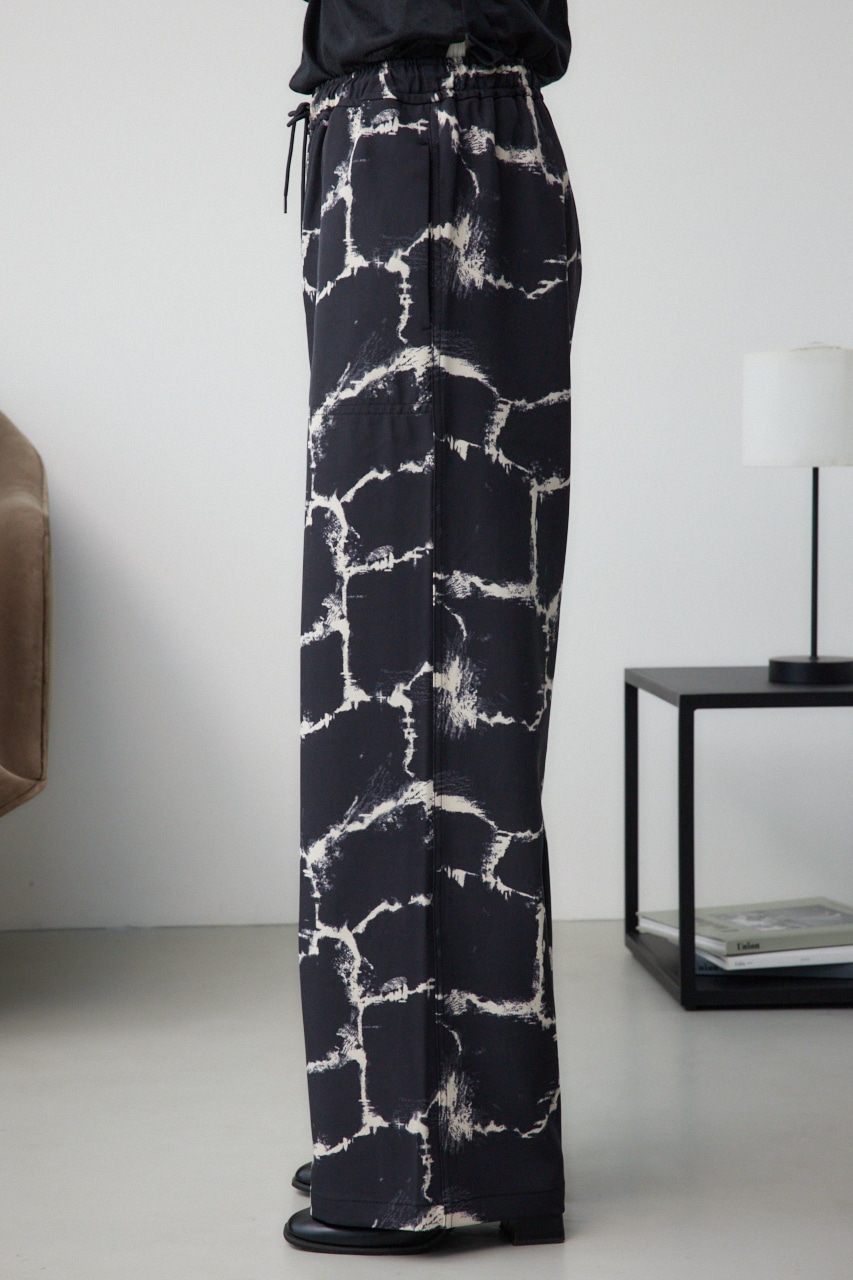 パッチポケットイージーパンツ 柄BLK M