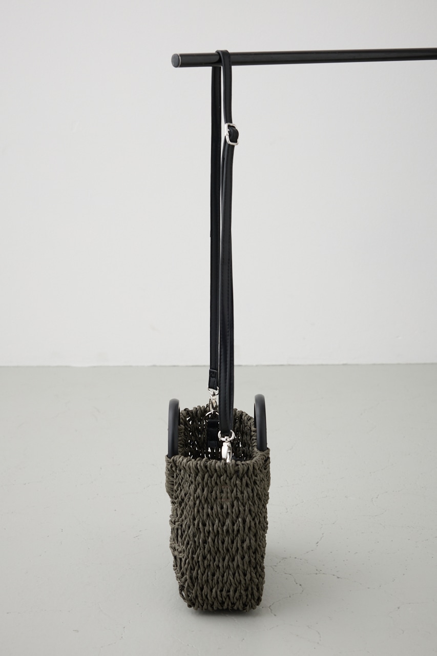 編み込みショルダーバッグ BLK FREE