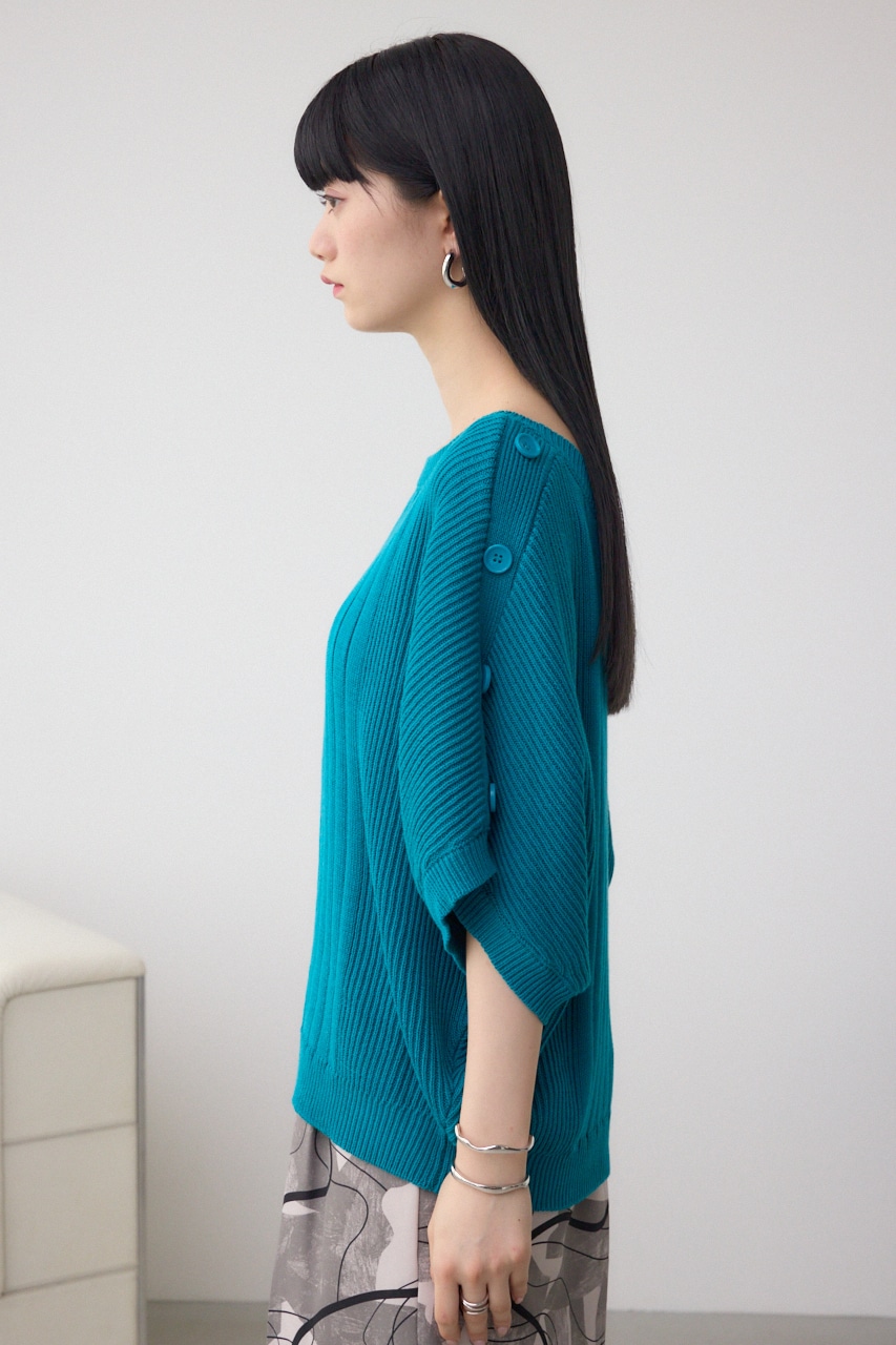 2WAYショルダーボタンニット BLU FREE