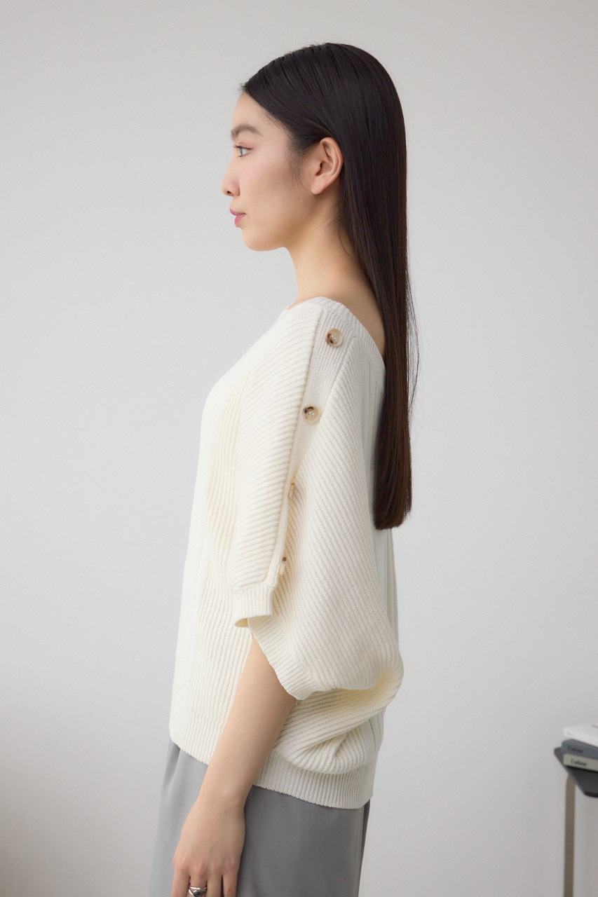 2WAYショルダーボタンニット IVOY FREE