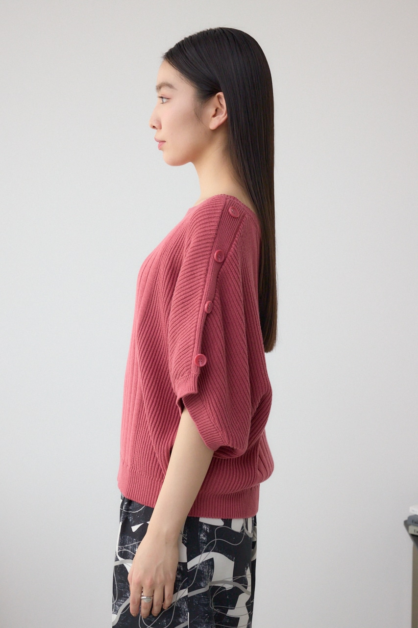2WAYショルダーボタンニット PNK FREE