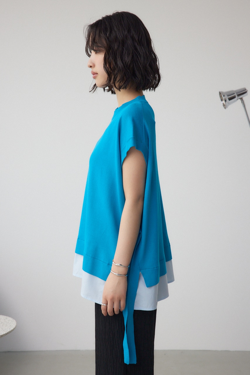 フハクキリカエデザインドルマンニット BLU FREE